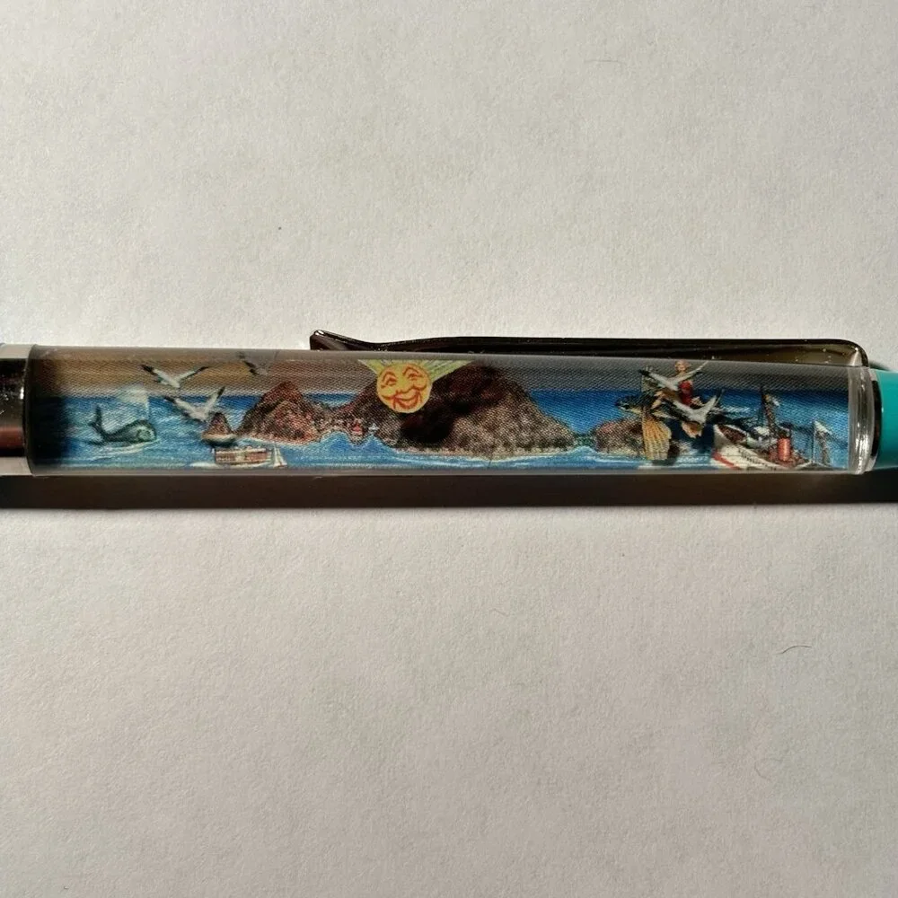 Catalina Island Museum Greetings From Souvenir Floaty Pen Girl Riding Fish Ocean